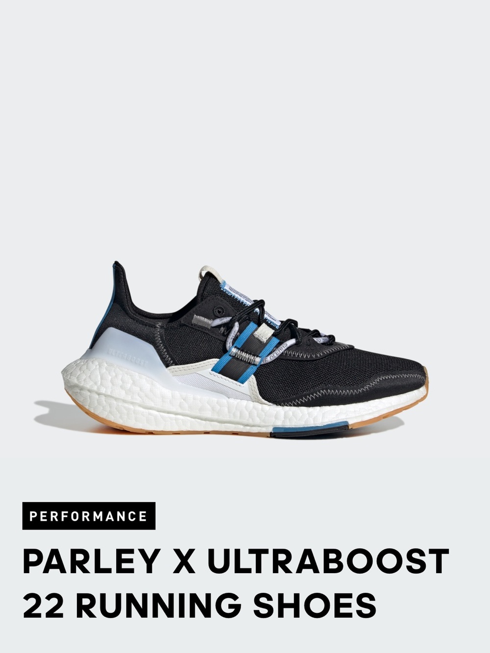 adidas Parley Ultraboost Running Shoe in Black, Blue & White